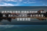 说真的有点意外 把黑料不打烊、黑料网、黑料入口放进同一条对照表里，答案更清楚