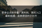 把争议点拆开看：黑料网、黑料入口最新梳理：反转原因终于对齐