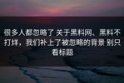 很多人都忽略了 关于黑料网、黑料不打烊，我们补上了被忽略的背景 别只看标题