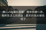 糖心vlog幕后拆解：脚本拆解一改，租房生活立刻高级｜那天的我太被低估了