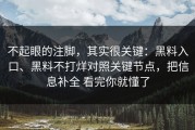 不起眼的注脚，其实很关键：黑料入口、黑料不打烊对照关键节点，把信息补全 看完你就懂了