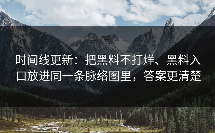 时间线更新：把黑料不打烊、黑料入口放进同一条脉络图里，答案更清楚