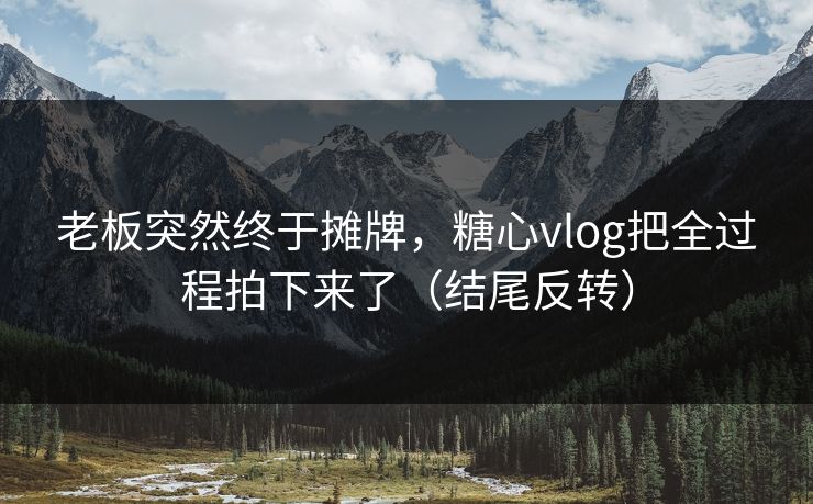 老板突然终于摊牌，糖心vlog把全过程拍下来了（结尾反转）