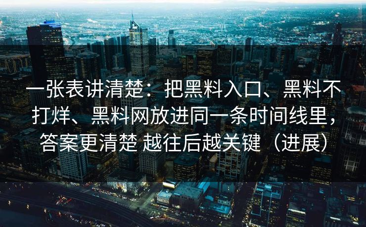 一张表讲清楚：把黑料入口、黑料不打烊、黑料网放进同一条时间线里，答案更清楚 越往后越关键（进展）