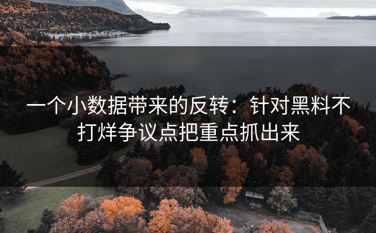 一个小数据带来的反转：针对黑料不打烊争议点把重点抓出来