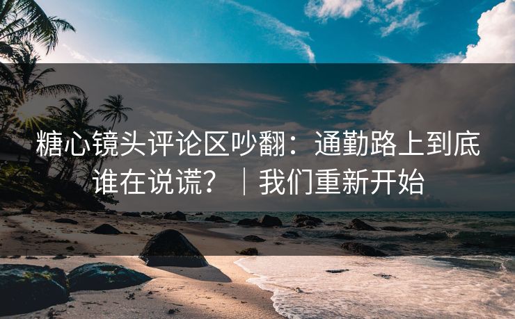 糖心镜头评论区吵翻：通勤路上到底谁在说谎？｜我们重新开始