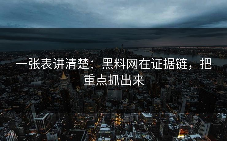 一张表讲清楚：黑料网在证据链，把重点抓出来