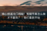 糖心频道冷门揭秘：剪辑节奏怎么做才不翻车？｜我们重新开始