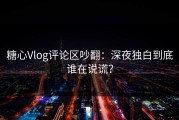 糖心Vlog评论区吵翻：深夜独白到底谁在说谎？