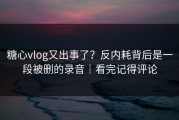 糖心vlog又出事了？反内耗背后是一段被删的录音｜看完记得评论