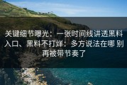 关键细节曝光：一张时间线讲透黑料入口、黑料不打烊：多方说法在哪 别再被带节奏了