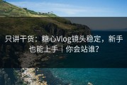 只讲干货：糖心Vlog镜头稳定，新手也能上手｜你会站谁？