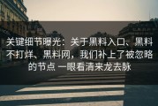 关键细节曝光：关于黑料入口、黑料不打烊、黑料网，我们补上了被忽略的节点 一眼看清来龙去脉
