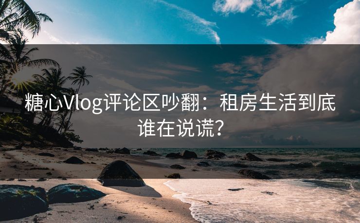 糖心Vlog评论区吵翻：租房生活到底谁在说谎？